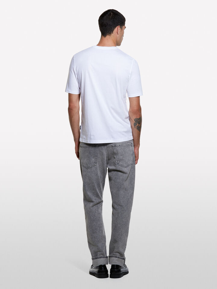 White regular fit short sleeve t-shirt - men's short sleeve t-shirts - White | Sisley image number 2